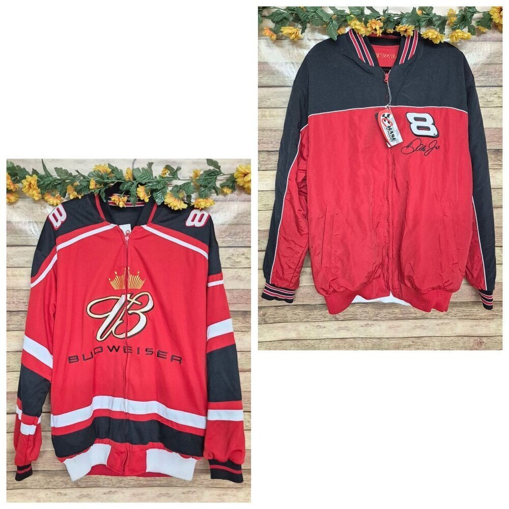 NWT Chase Authentics & Budweiser Dale Earnhardt Jr. #8 Reversible Jacket Size L